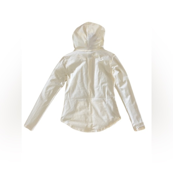 Buffbunny women’s small Spice mesh stretch hooded jacket, ivory - Picture 3 of 5